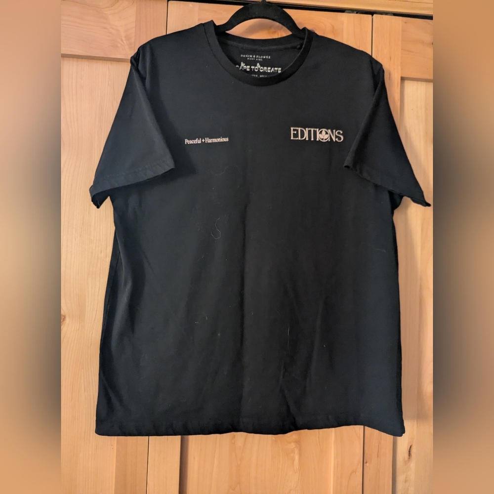 Denim & Flower Black Graphic Tee
